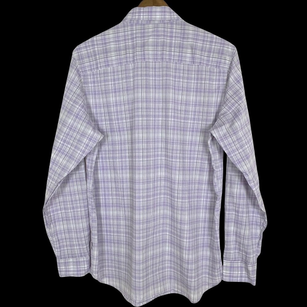 Calvin Klein Oxford Style Checked Woman's Cotton Button Down Shirt Size Medium - Picture 3 of 7
